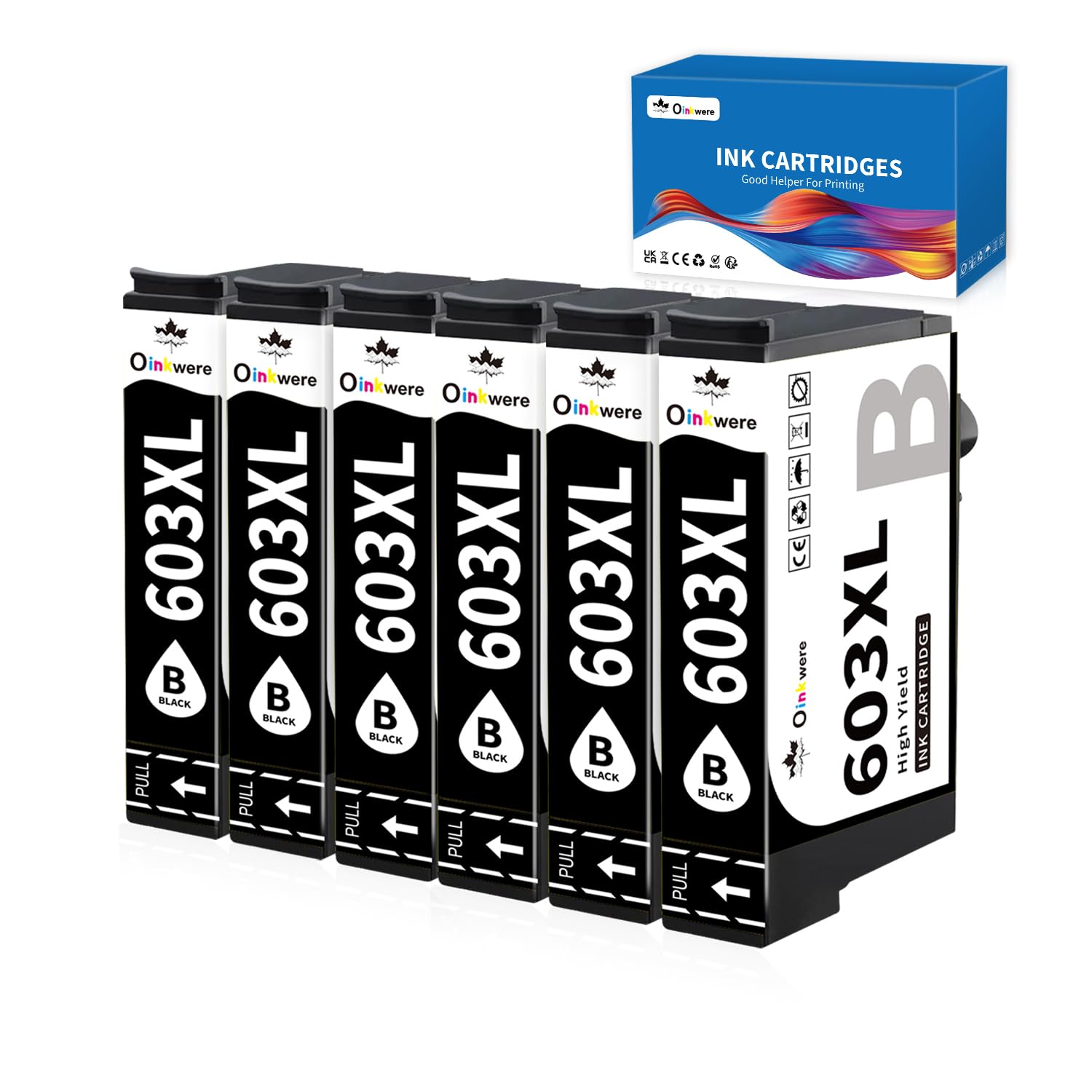 OINKWERE 6-Pack 603XL Nero Cartucce d'inchiostro compatibili con Epson 603XL 603 XL Cartucce per Expression Home XP-2100 XP-2105 XP-3100 XP-3105 XP-4100 XP-4105 Workforce WF-2810 WF-2830 WF-2835