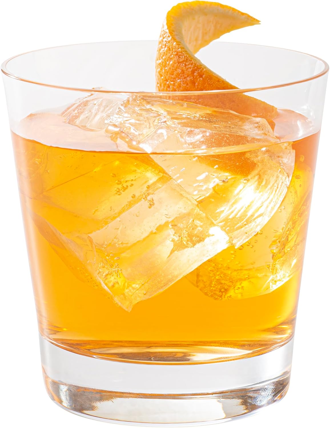Restaurantware Moda Nude 13 Ounce Crystal Highball Glasses Set of 6 Dishwasher-Safe Drinking Glasses - Heavy Base Laser-Cut Rim Fine-Blown Crystal Tall Bar Glasses For Cocktails Or Beverages