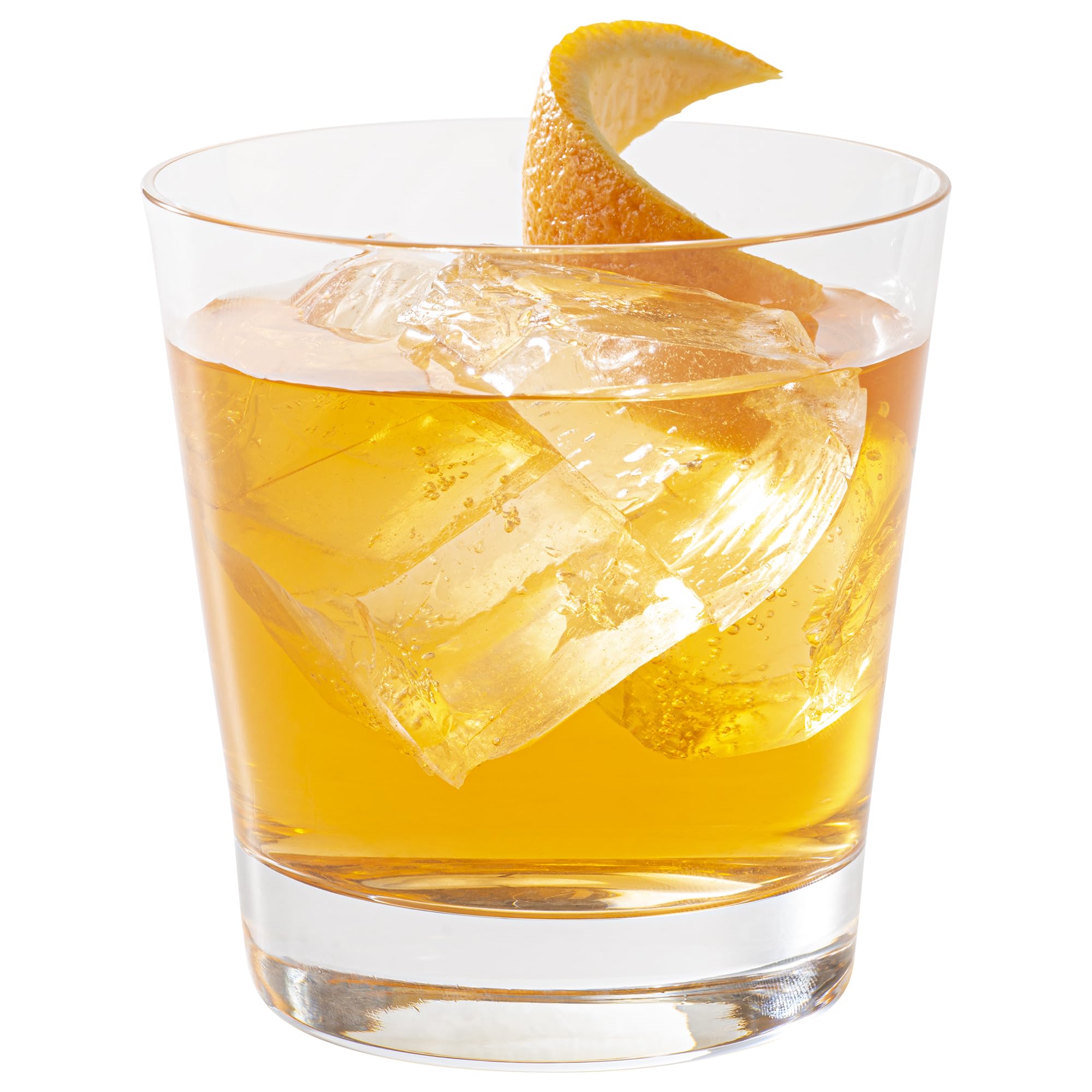 Restaurantware Moda Nude 13 Ounce Crystal Old Fashioned Glasses Set of 6 Dishwasher-Safe Lowball Glasses - Heavy Base Laser-Cut Rim Fine-Blown Crystal Cocktail Glasses For Scotch or Whiskey