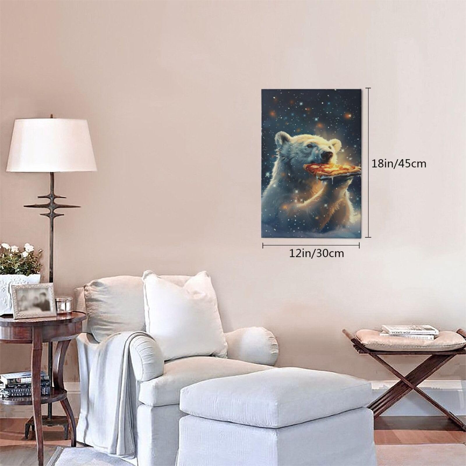 Amazon.com: MA6GE8DE Frameless Canvas Painting Bears Eat Pizza