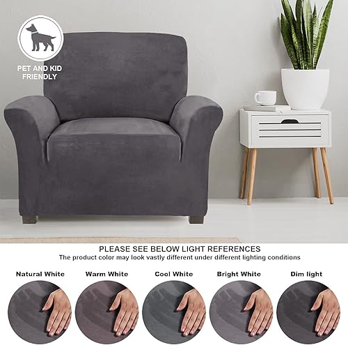 Miniatura 3 de FY FIBER HOUSE Funda de sofá para sofá de 2 cojines, funda de sofá biplaza para sofá biplaza, funda de terciopelo para sala de estar, protector