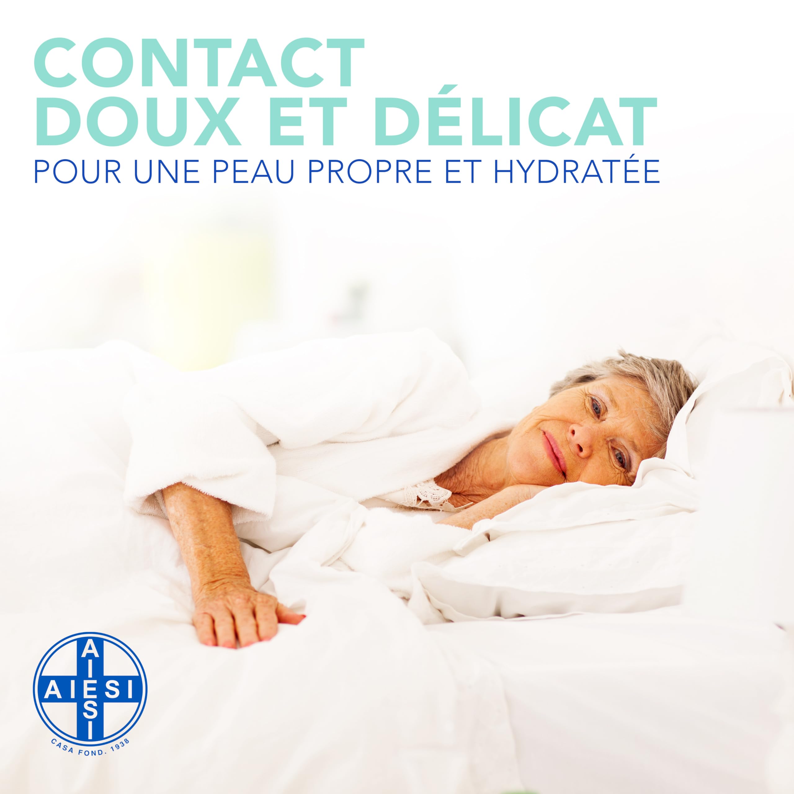AIESI® Gants de toilette jetables avec savon haute qualité imperméable avec éponge douce (Paquet de 100 pièces), Délicatement parfumé, Sans rinçage