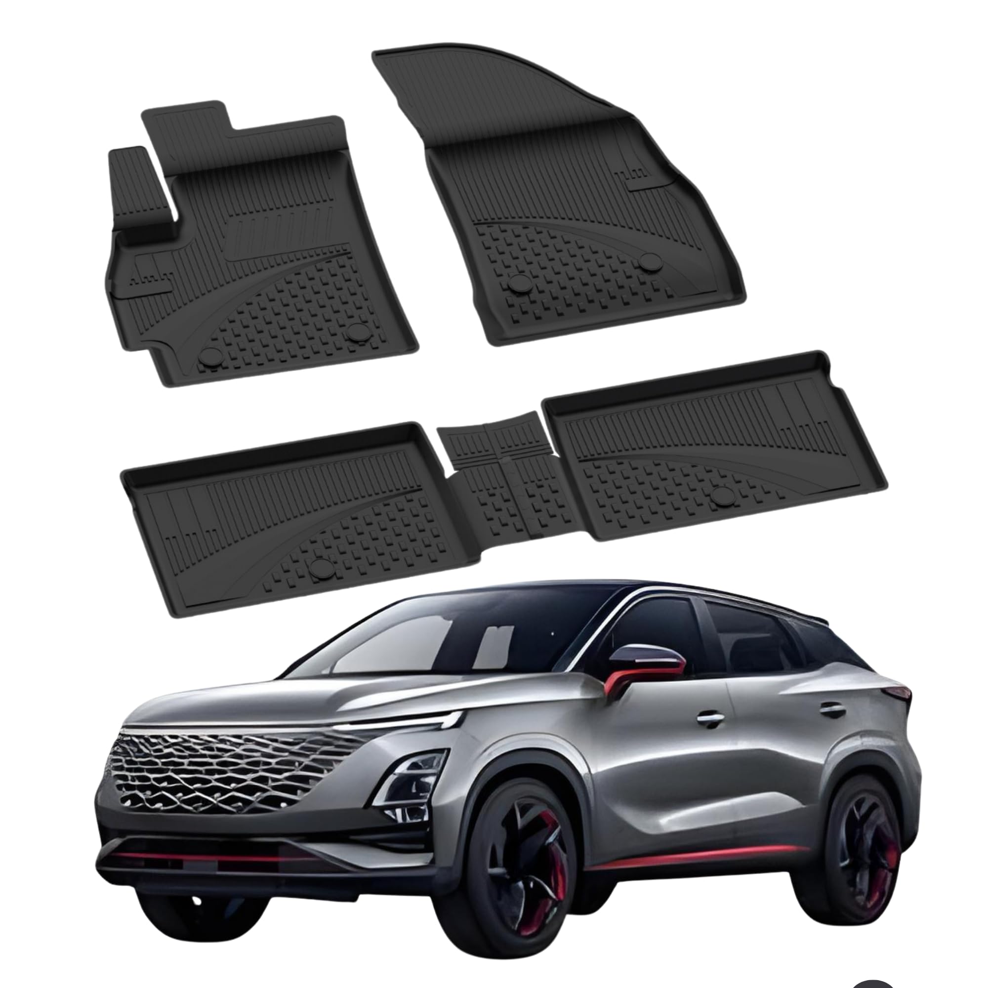 Sahler Alfombrillas de Coche compatibles con Chery OMODA 5 2022-2026 | 4.5D Premium TPE Goma Antideslizante Alfombrillas de Goma Impermeables para Coche Negro
