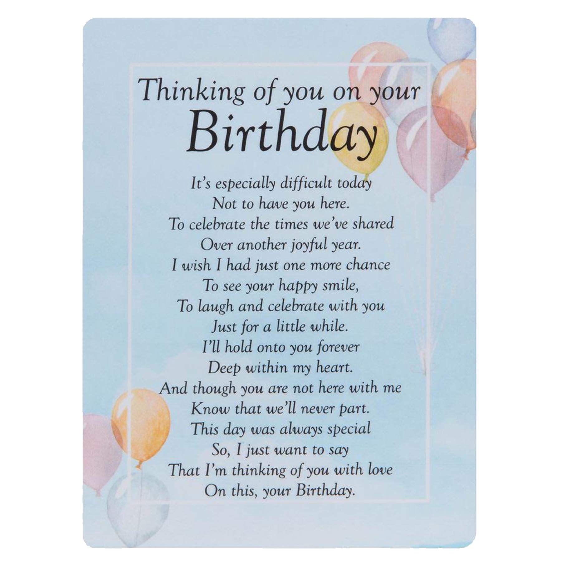 Thinking of you on your Birthday Waterproof Graveside Memorial Card – TY207