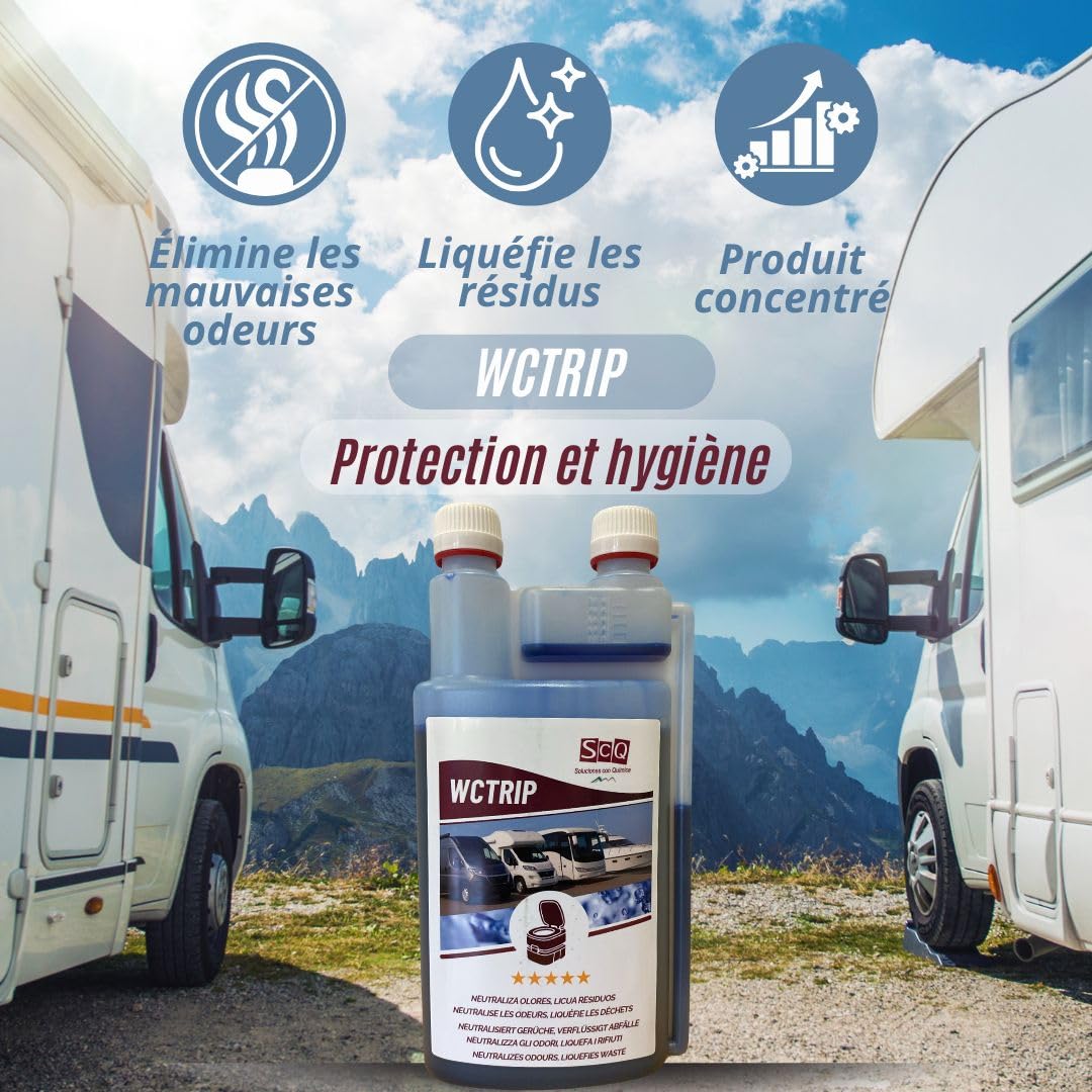 Liquide WC chimique | Décomposition des déchets WC | Additif pour eaux noires | Éliminateur d'odeurs pour toilettes et potti | caravanes, camping-cars, bateaux