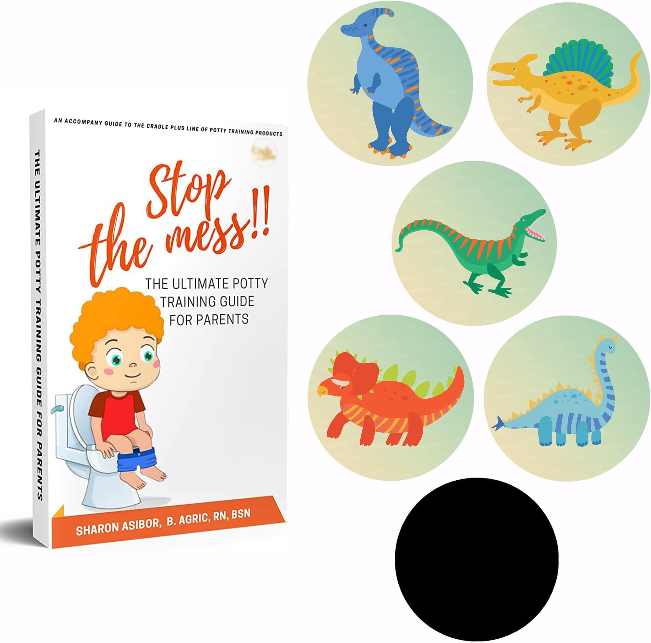 Potty Training Seat Magic Sticker | Dinosaur Toddler Potty Training Toilet Color Changing Sticker | 5 Pack Toilet Targets with Free Potty e Book | Use with or Without Potty Chart or Potty Watch