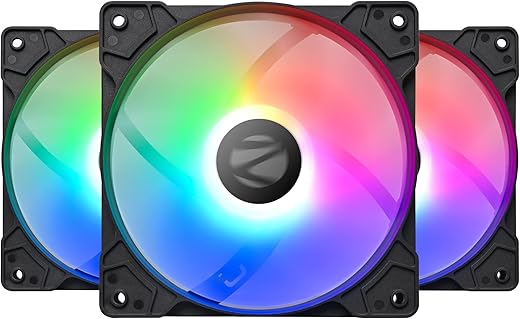 ZEBRONICS ZEB-PGF150 120mm Premium Chassis fan with 43.5CFM Airflow, Multicolor LEDs, Hydraulic Bearing, 1200 RPM High speed and 4 pin (Molex)