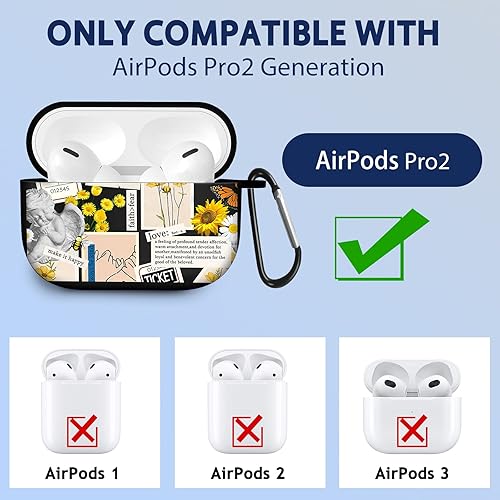 Miniatura 2 de Funda para Airpod Pro 2, bonita funda protectora de silicona para Air Pod Pro de 2 generación Kawaii llavero estético para niñas y niños