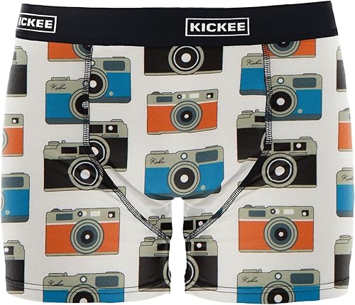 Miniatura 3 de KICKEE - Calzoncillos tipo bóxer con estampado suave y sedoso para hombre