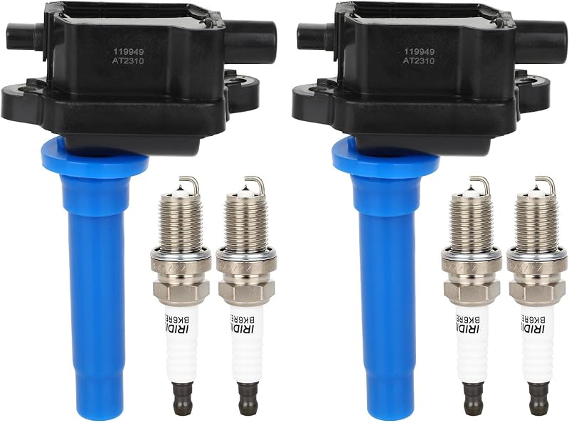 Kit de bobinas de ignição ECCPP UF-283 com 4 velas de ignição de irídio para Kia Sportage 2.0L 1995 a 2002 – 2 bobinas + 4 velas