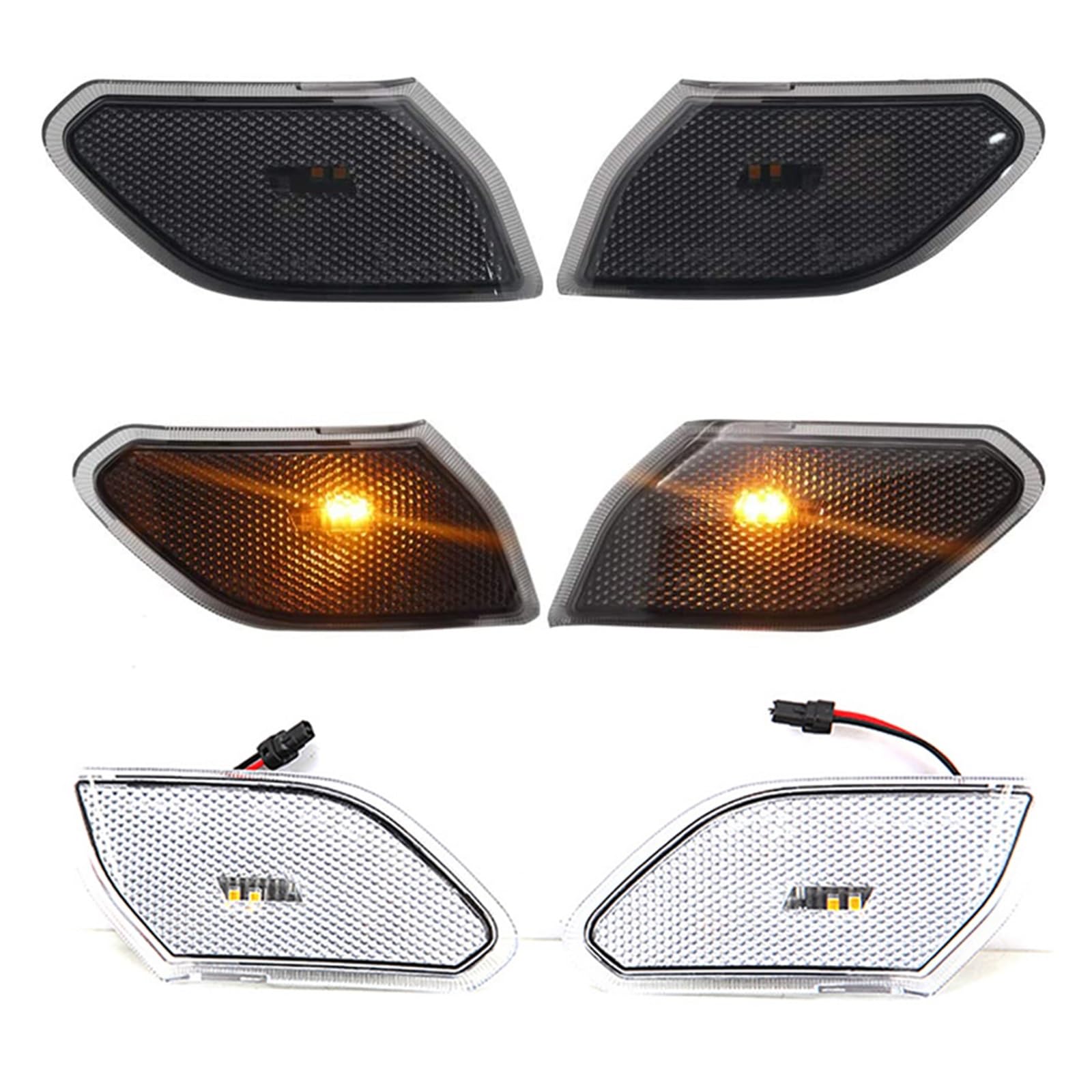 Generico Indicatore Laterale Per Jeep Per Wrangler JL 2018 2019 2020 2021 2022 Una Coppia Di Luci Segnalazione A LED Parafango Anteriore Luce Posizione Laterale Indicatore Direzione