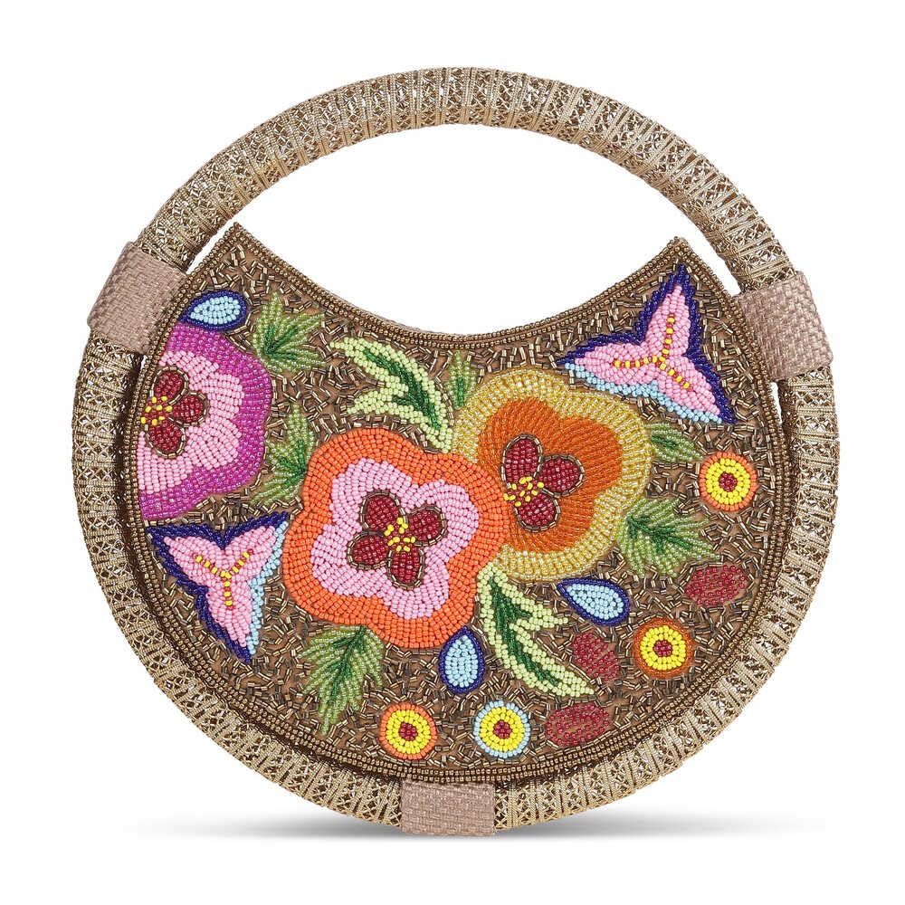 Women Clutches Jute Fabric Lining Ethnic bag with Magnet closure-image-25