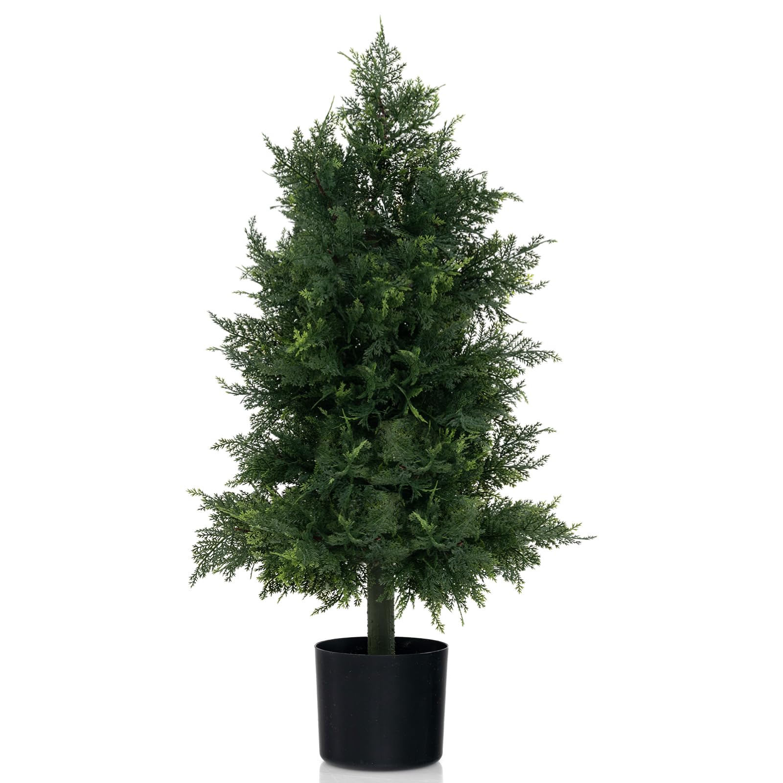 COSTWAY Albero di Cedro Artificiale 80 cm, Albero in Vaso in Plastica per Vivai, Foglie Non-Scolorenti e Resistenti al Sole, Pianta Finta per Interni ed Esterni per Casa, Ufficio e Ingresso