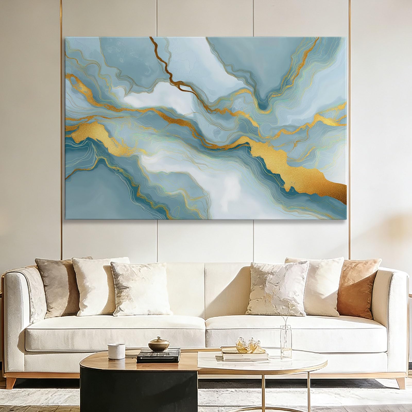 Genérico Lienzo Decorativo con Marco Madera Textura abstracta de mármol 70x50cm Laminas Cuadro para Pared, Decoracion Habitacion y Salon Dormitorios, Cuadros para Hogar