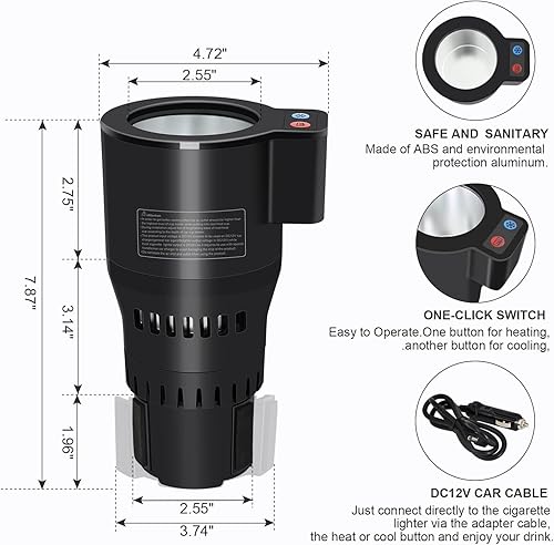 Miniatura 2 de Taza de café de viaje inteligente de 12 V24 V con control de temperatura para automóvilcamión, taza de viaje eléctrica con calefacción y