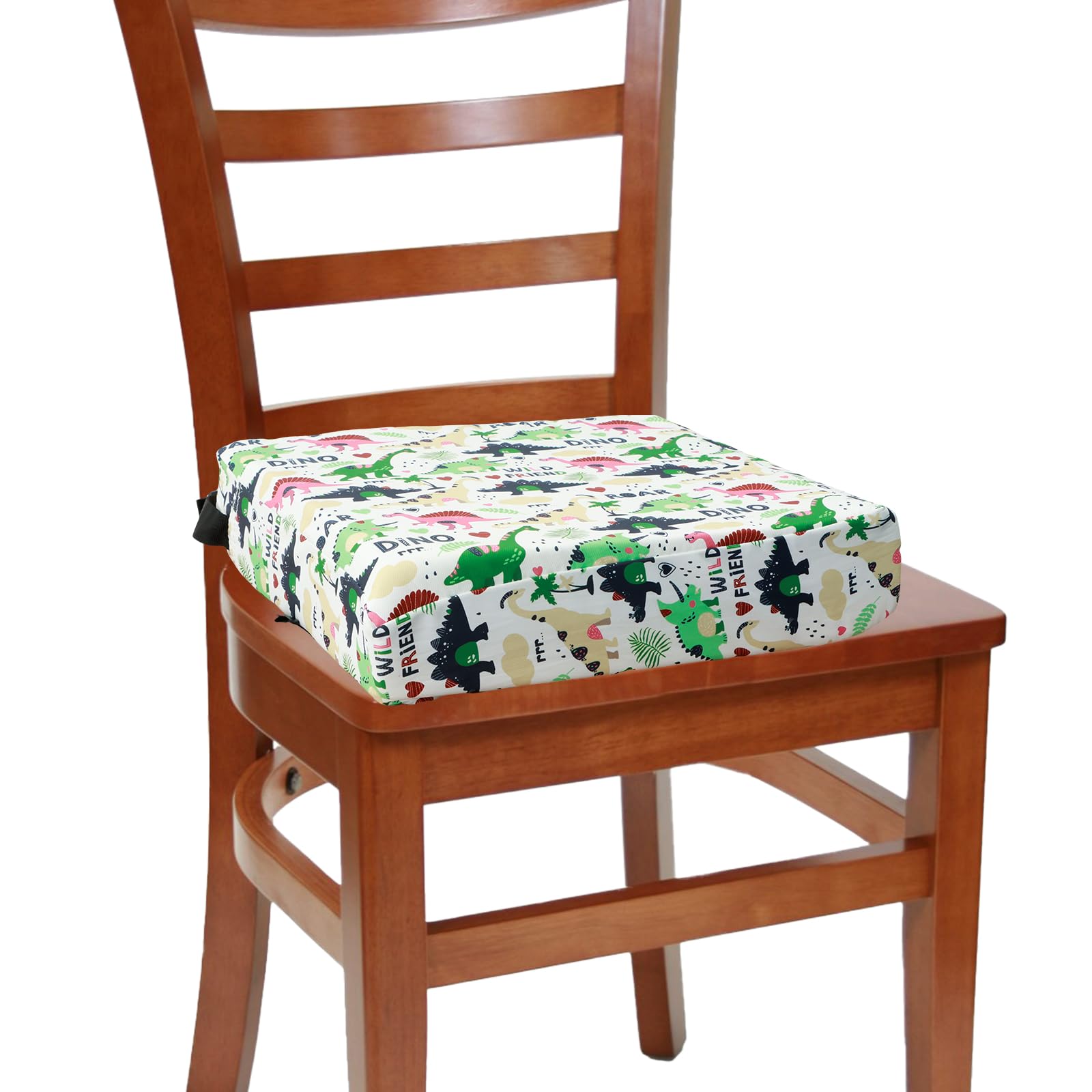 Fyeme Toddler Booster Seat for Dining Chair Non Slip Booster Seat with Adjustable Safety Belt and Fastening Strap Kids Booster Seat Dining Table Chair Travel Kid Support Booster Cushion (white)