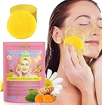 LootWagon Turmeric & Kojic Acid Face Cleansing Pads for Dark Spots, Skin Brightening & Acne Prevention | Vitamin C, Retinol & Chamomile Hydrolat, Lemon | For Women & Men| Korean Glass Skin Secret | All Skin Type (Set of 40pcs)