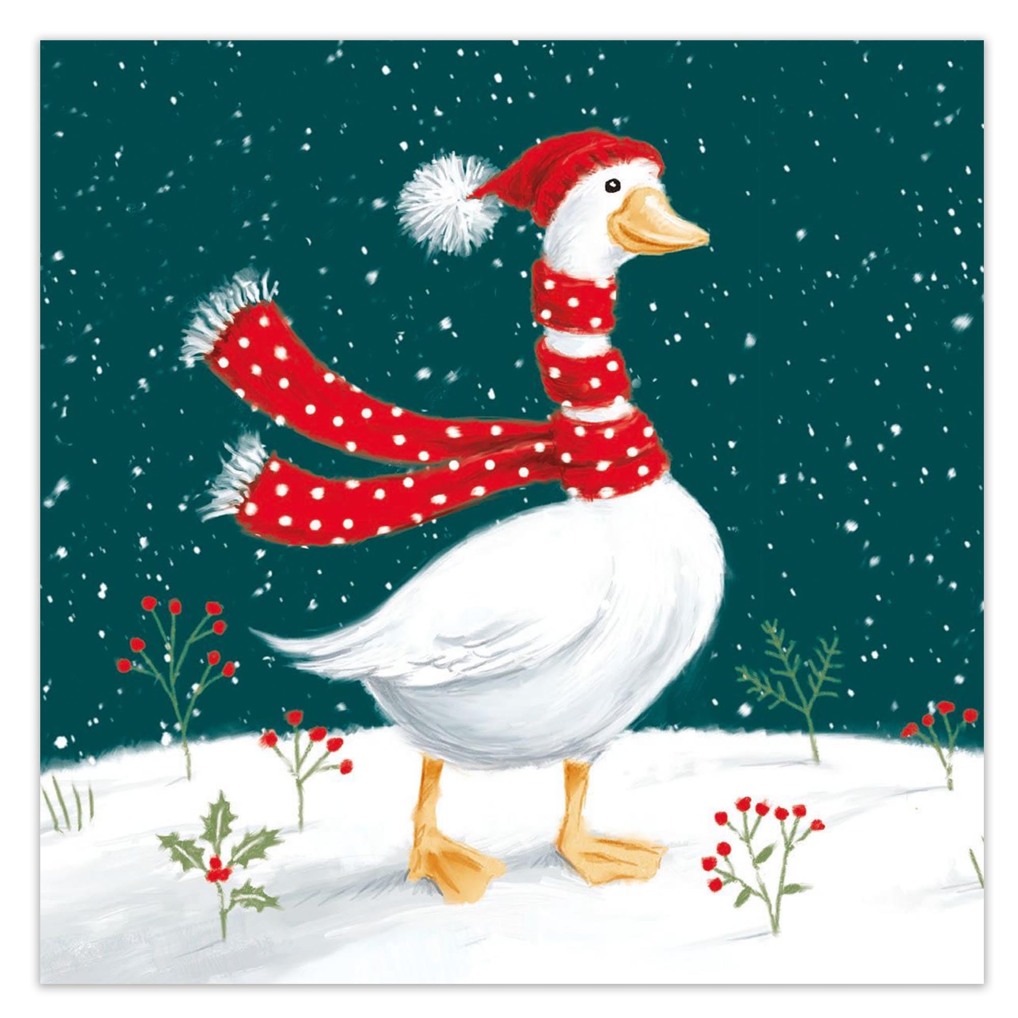 Museums & Galleries Charity Christmas Cards Pack of 8, Snowy Goose Design