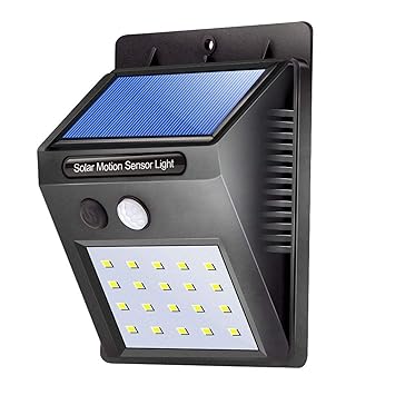 SSMART Solar Lights Lampat Outdoor 16 LEDs, Super Bright Motion Sensor Lights with Wide Angle Illumination, Wireless Waterproof - Black