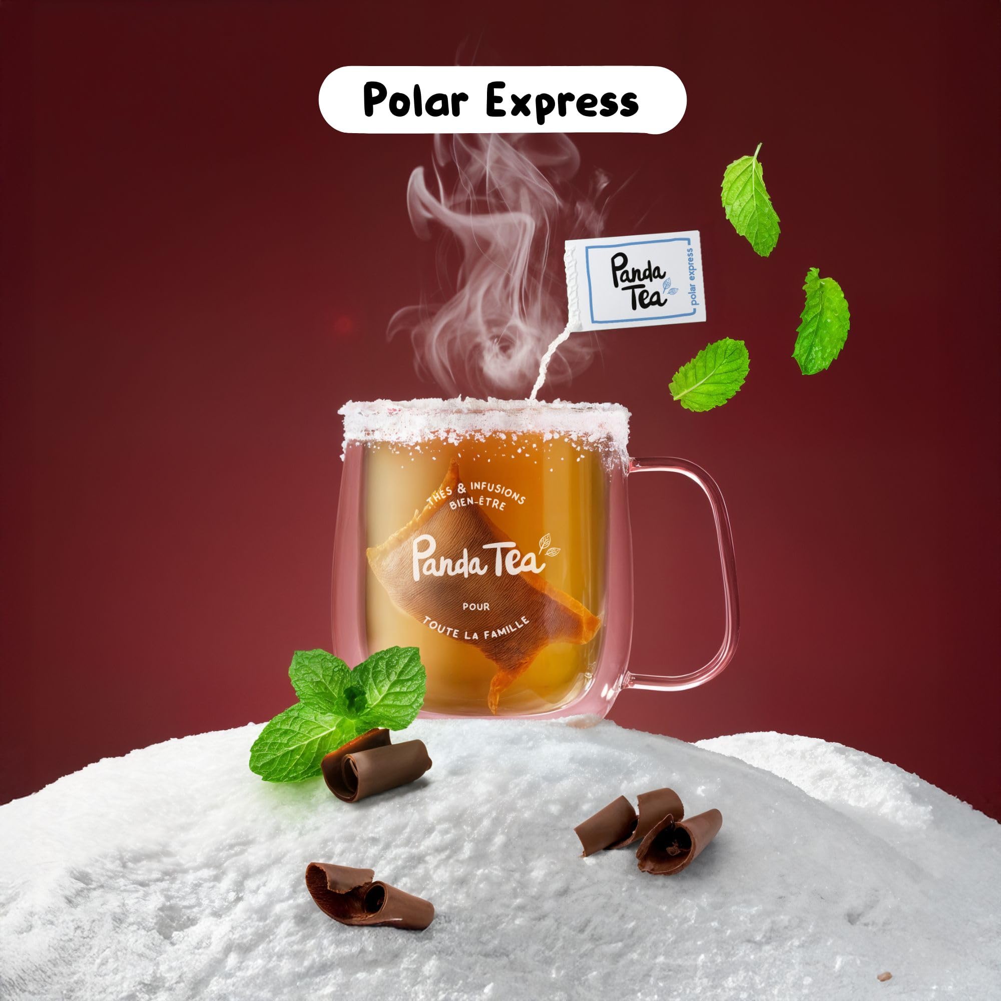 Panda tea – Calendrier de l'Avent 2025 Thés & Infusion Bio – Coffret Cadeau – Assortiment de 24 sachets Mousselines – Calendrier de l’Avent pour Femme & Homme