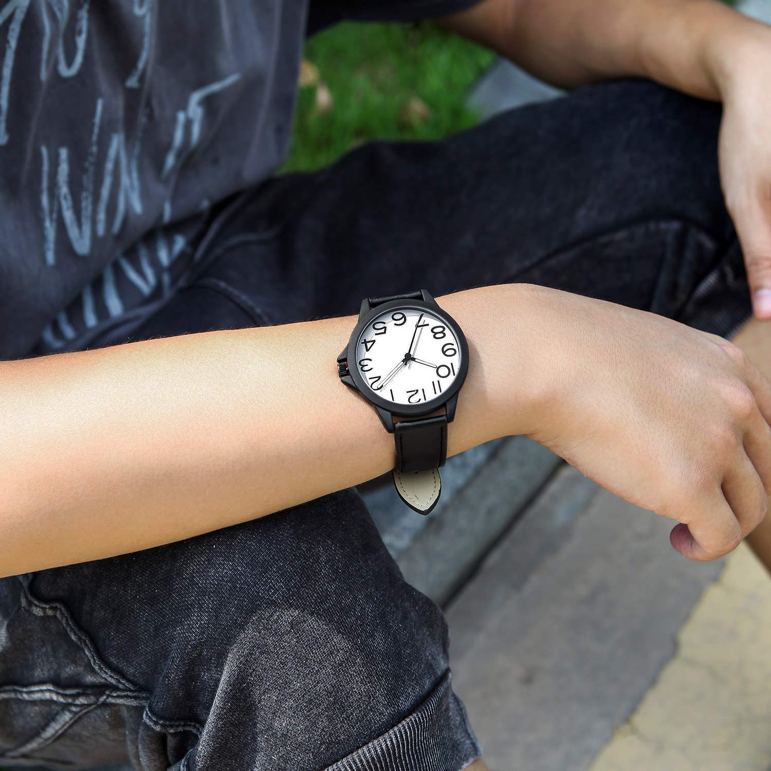 NUOVO Reloj de pulsera para hombre, moderno, clásico, sencillo, para negocios, casual, trabajo, resistente al agua, caja de acero inoxidable, correa de piel, reloj analógico de cuarzo, reloj deportivo