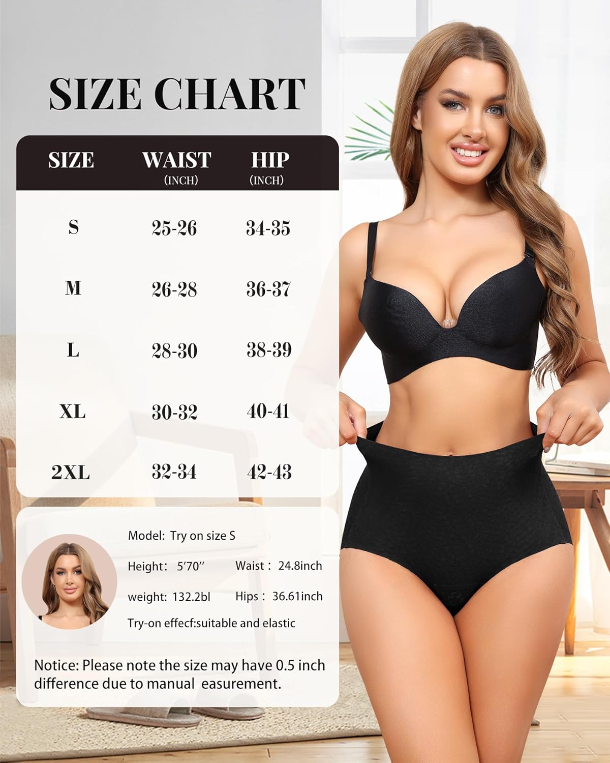 LEVAO Womens High Waisted Seamless Underwear Lace Stretch No Show Tummy Control Panties Full Coverage Briefs S-2XL - Image 7