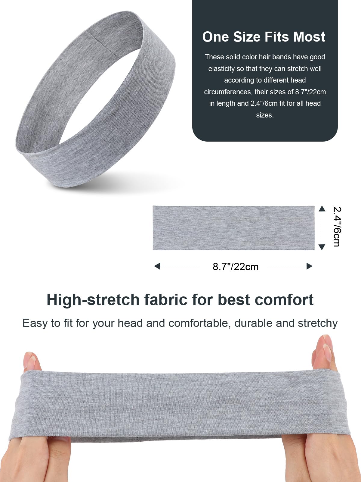 DRESHOW Haarband Damen Sport Dünn Stirnband Damen Baumwolle Haarbänder Elastisch Headband Antirutsch Haarband Yoga Laufen