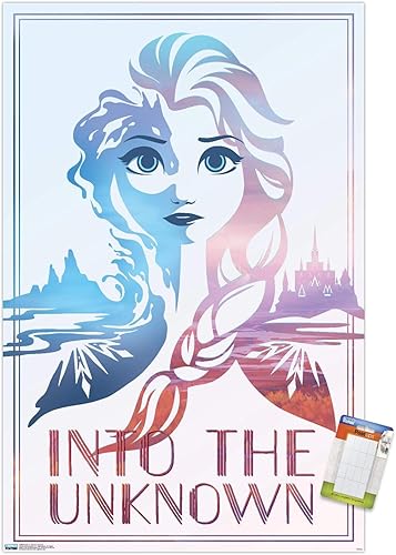Trends International Disney Frozen 2 - Póster de "Into the Unknown Wall", 22.375 x 34 pulgadas, paquete de póster y montaje disponible en Yaxa Peru