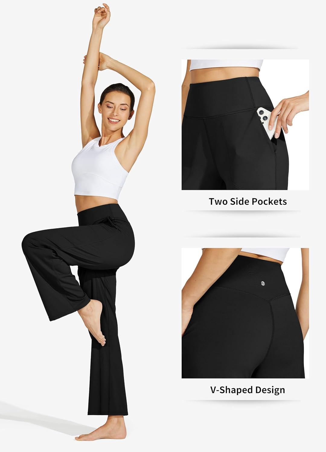 Willit Women's Wide Leg Yoga Pants with Pockets Stretch Loose High Waist Comfy Soft Casual Lounge Sweatpants 28"/30" - Image 4
