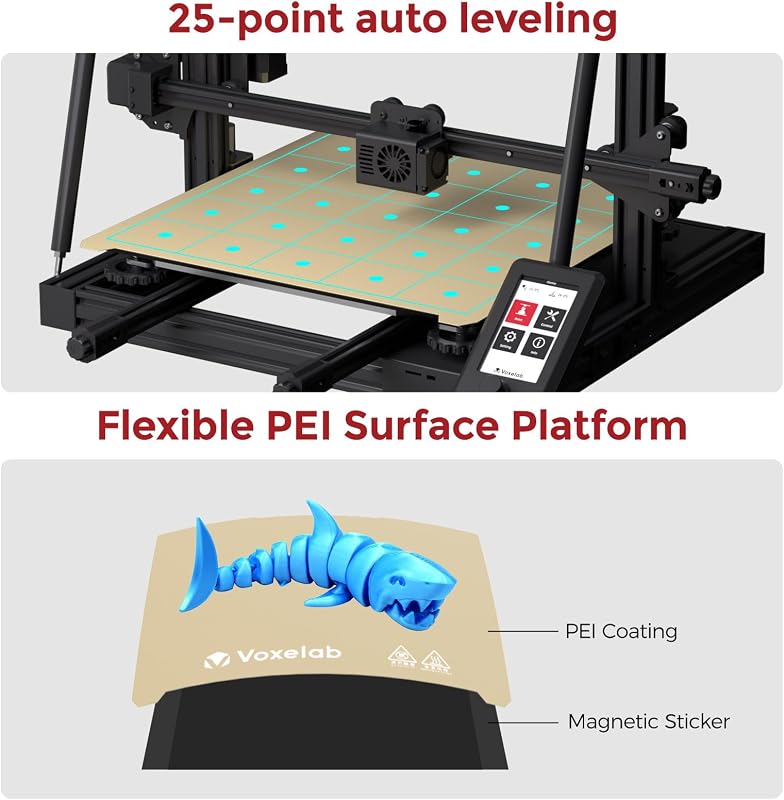 Voxelab Aquila X3 MAX 3D Nyomtató 25 Pontos Automatikus Szintezéssel, Rugalmas PEI Acél Platform, Nagy Pontosságú Nyomtatás