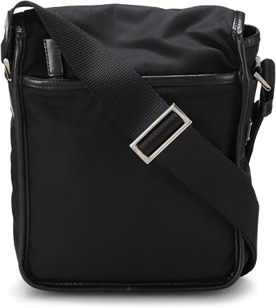 Pre-loved Black Nylon Buckle Flap Messenger Bag Small, Black
