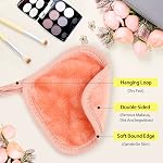 HOMEXCEL Makeup Remover Cloth 12 Pack,Reusable Makeup Remover Pads,Washable Ultra Soft Facial Cleansing Cloths For All Skin Types,5 X 5 In,Pink