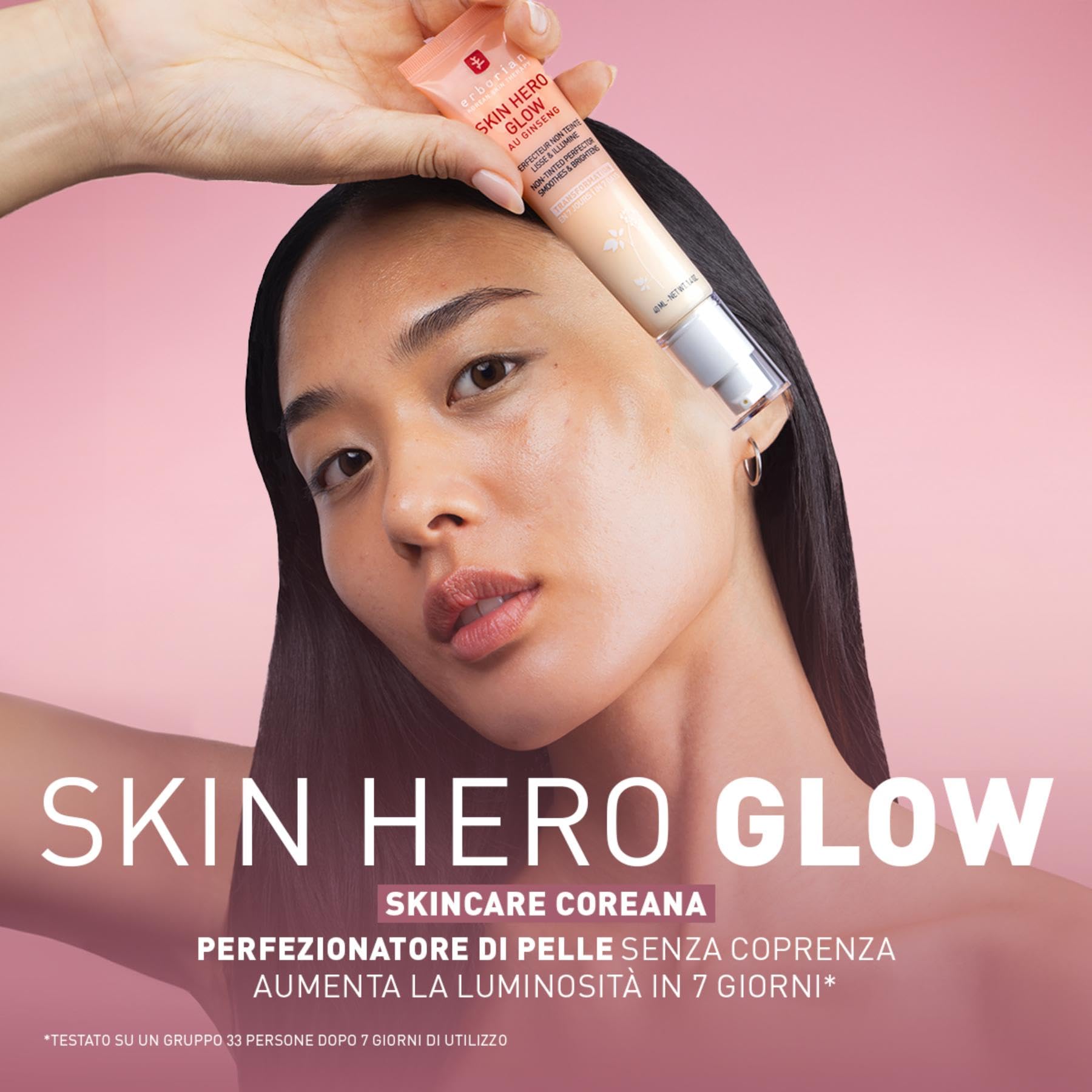 Erborian - Glow Crèm/Skin Hero Glow - Crema Luce Effetto Ultra-Radioso - Idrata & Rivela l'Eccellenza Naturale - Trattamento Cosmetico Coreano