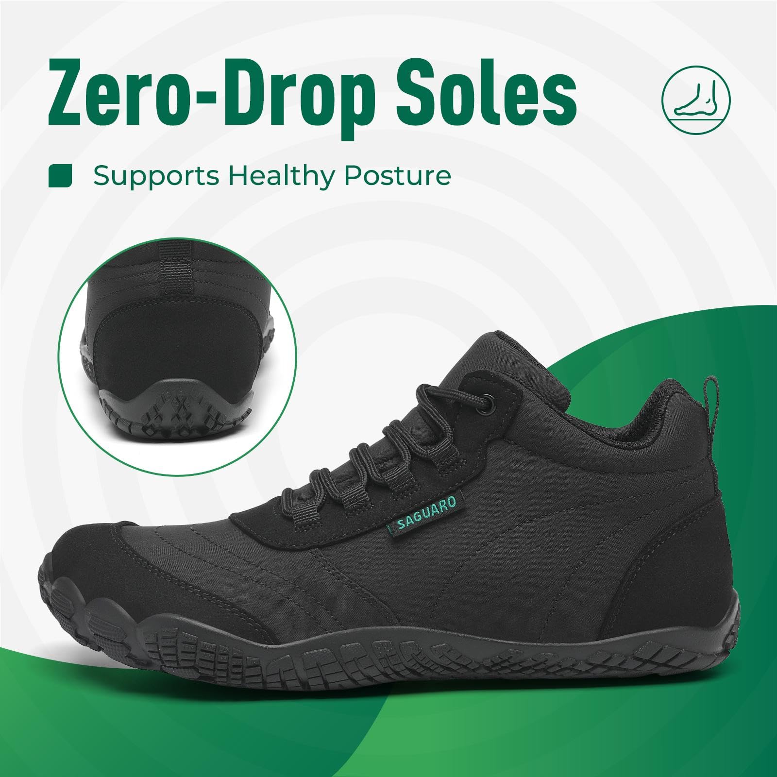 SAGUARO Barefoot Shoes Uomo Scarpe Barefoot Donna Scarpe Minimaliste Scarpette a Piedi Nudi Antiscivolo Scarpe Trail Running Traspiranti Scarpe Dita, EU Gr.36-48