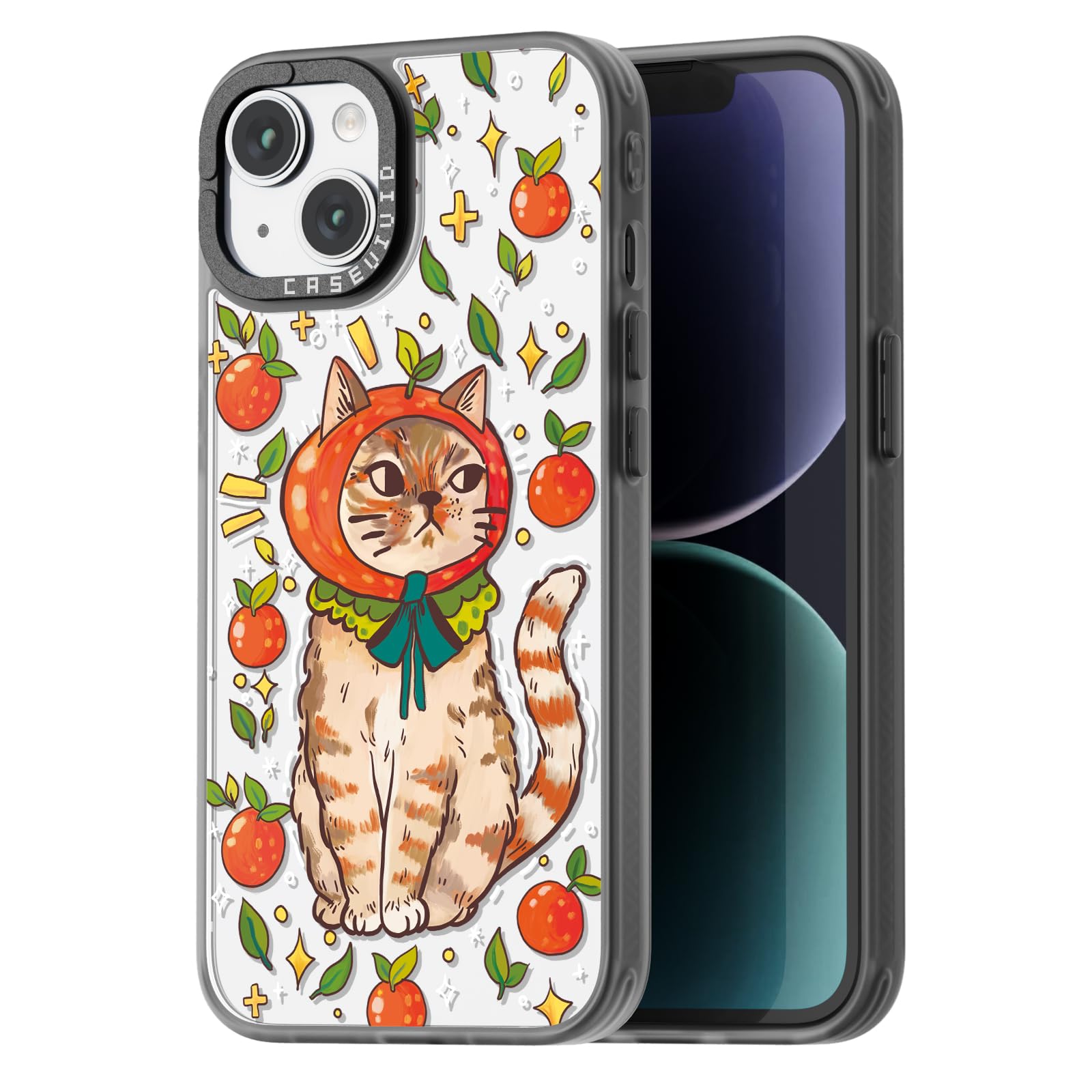 Coque iPhone 14 noire avec impression chat : esthétique premium et finitions soignées - 8