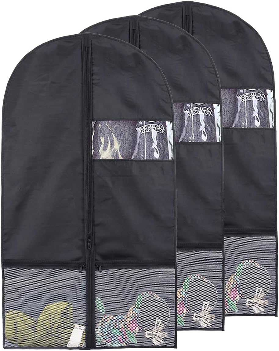 3 Packs Kids Garment Bags for Dance Costumes,Breathable