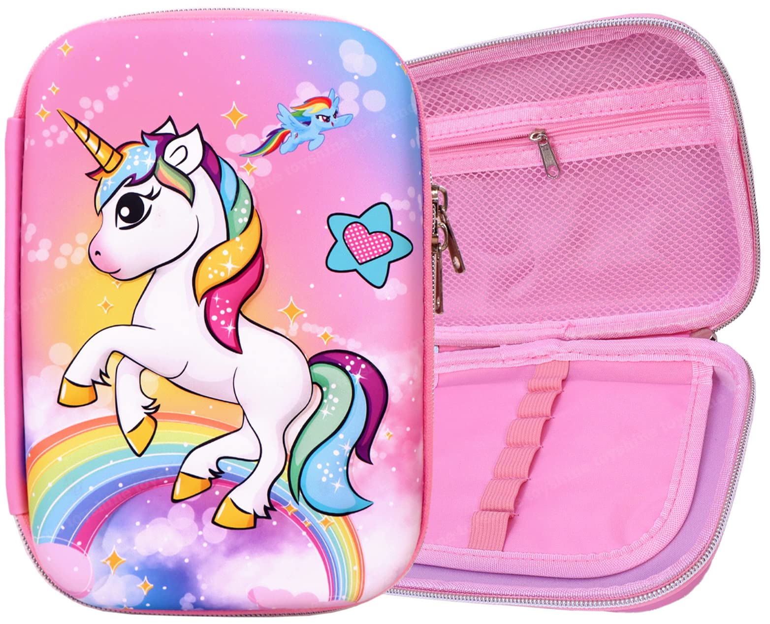 Toyshine Ethylene Vinyl Acetate (Eva) Super Glaze Unicorn Hardtop Pencil Case With Compartments, Kids Large Capacity School Supply Organizer Students Stationery Box, Girls Pen Pouch (Light Pink) (B0BLZMLDKW) Amazon Price History, Amazon Price Tracker