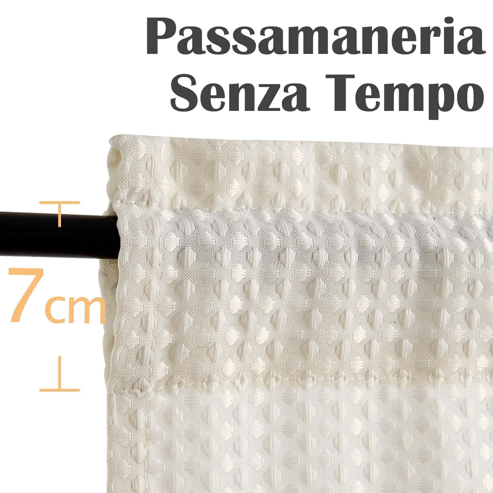 TOPICK Tende Passante tenda da bistrot Filtro della luce porta finestra balcone stile country roulotte corte rustiche soggiorno doccia tenda per interni 2 pezzi 90L x 60A cm, Biege