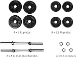 Amazon Basics Adjustable Dumbbell Hand Weight Set, 17.2 Kilograms, Black