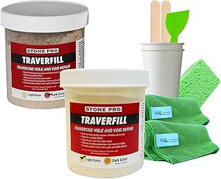 Traverfill Kit – Fill & Repair Travertine Holes, Cracks, and Voids with Customizable Color Matching