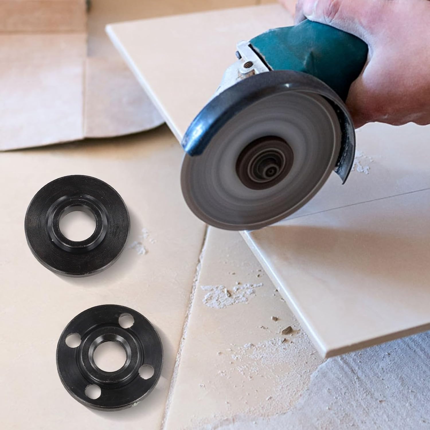 Angle Grinder Flange Nut Set 125mm To 100mm Adapter Plate Inner Outer Modification Kit Cutting Disc Hole Reducer 20mm Pressure Plate For M14 Thread 16mm Bore