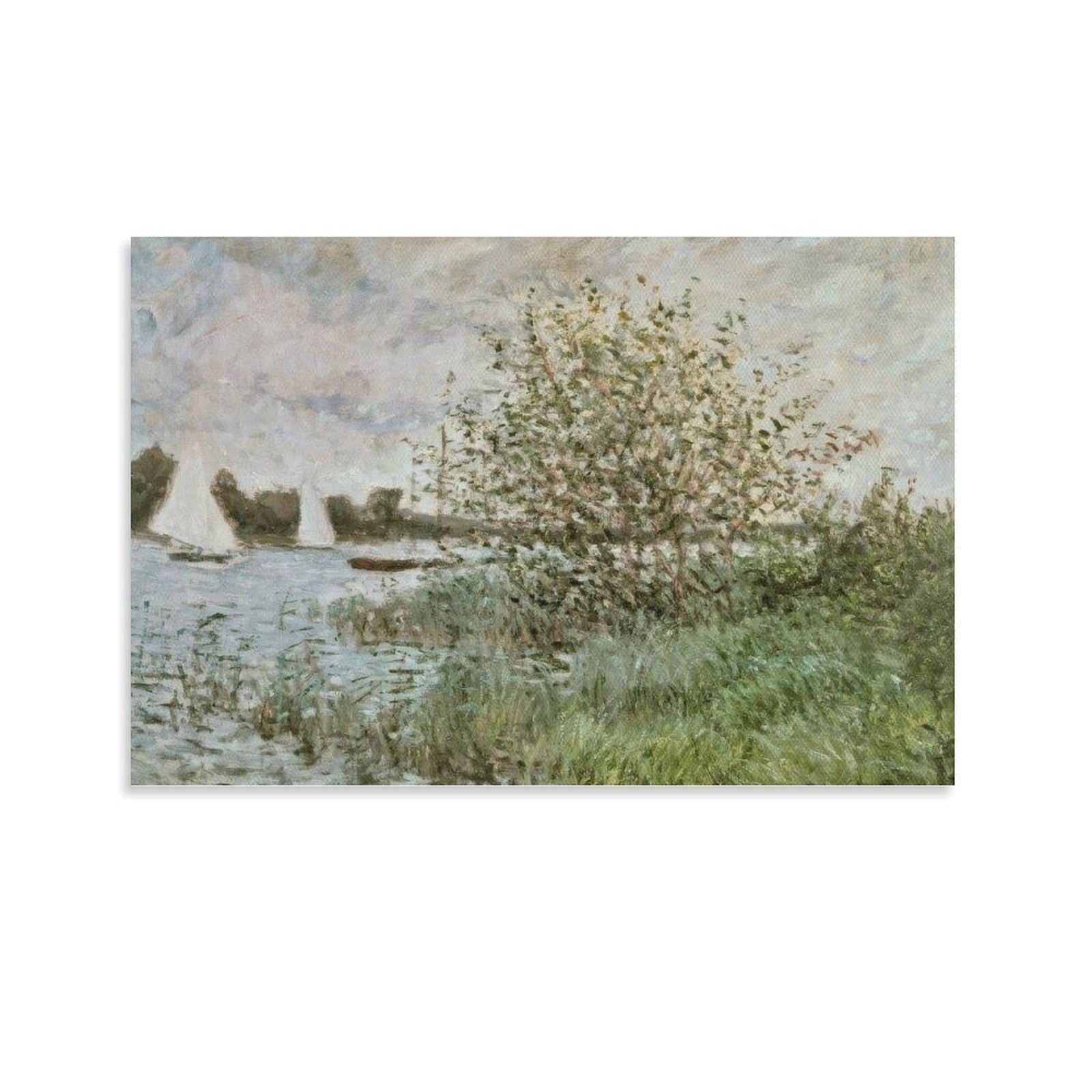 The Banks of The Seine near Argenteuil by Claude Monet Wall Art Prints Poster Posters Wall Art Painting Canvas Prints Decor Poster Artworks 08x12inch(20x30cm) โ image 1