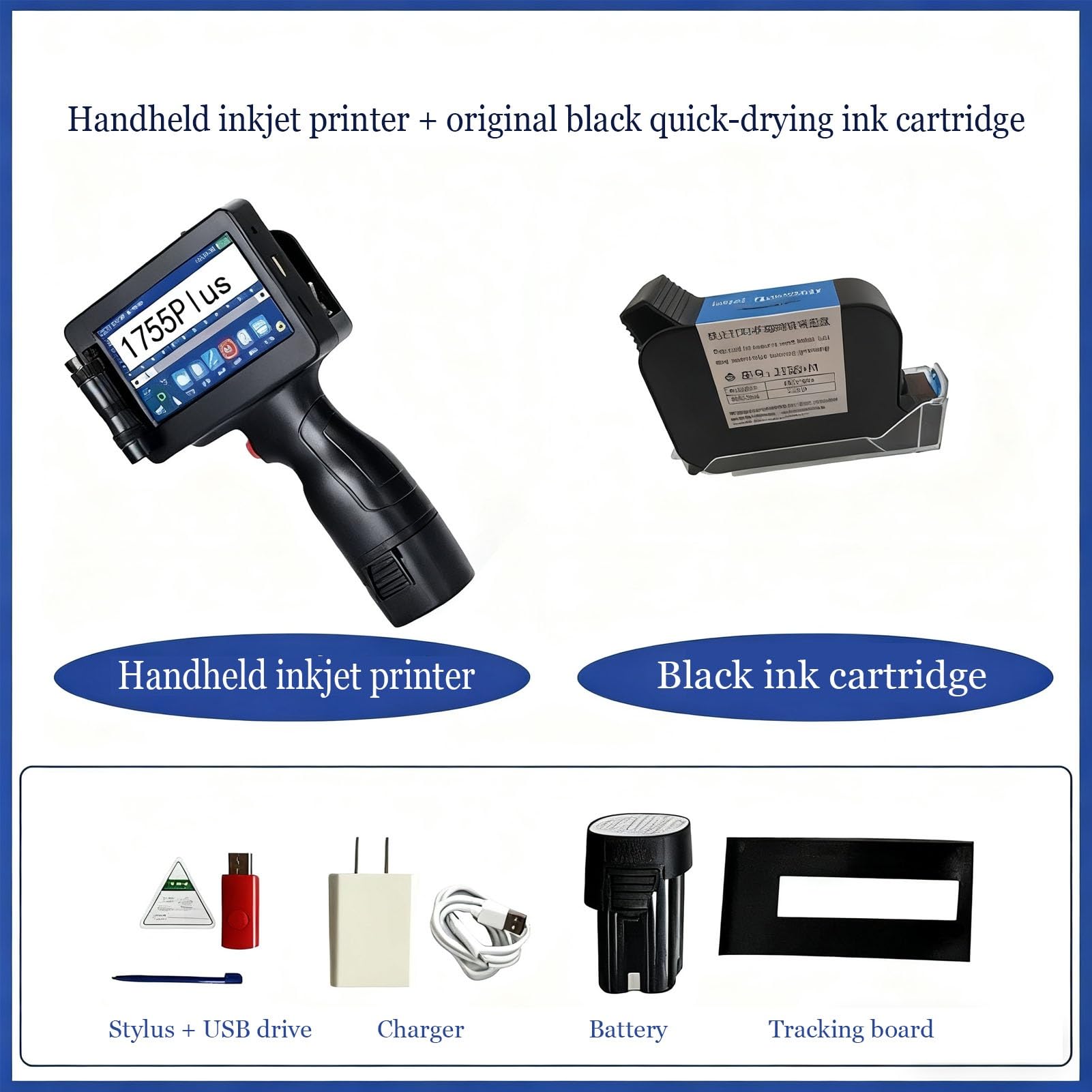 Inkjet Handheld Printer | 12.7mm Leak-Proof Print Width | Date/Time/Barcode/QR Code/Serial Number Coding | Industrial-Grade Portable Printer