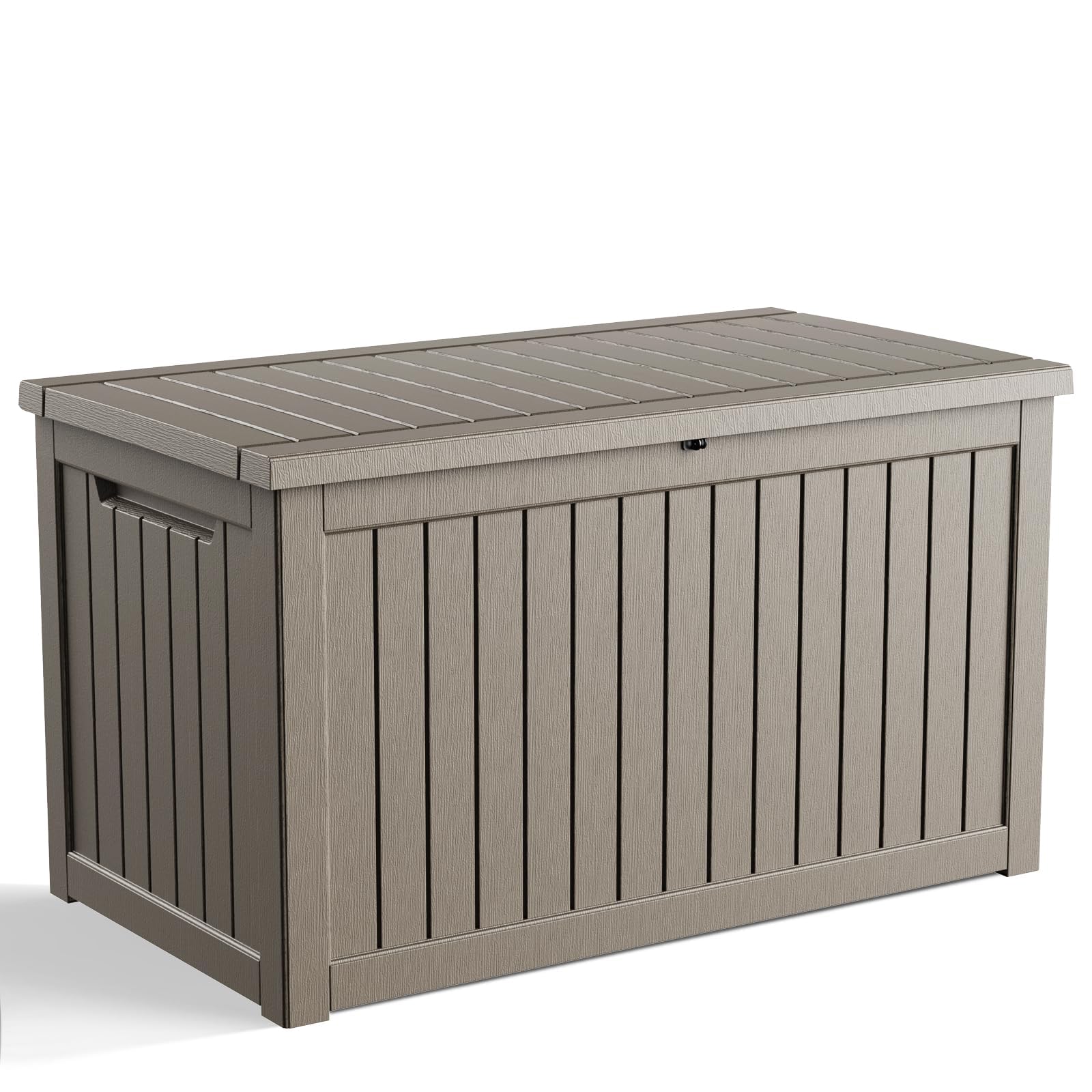 280 Gallon Waterproof Outdoor Storage Box, UV Resistant Resin Deck Box with Hydraulic Rod for Stable Support, Ideal for Patio, Garden and Pool, Grey