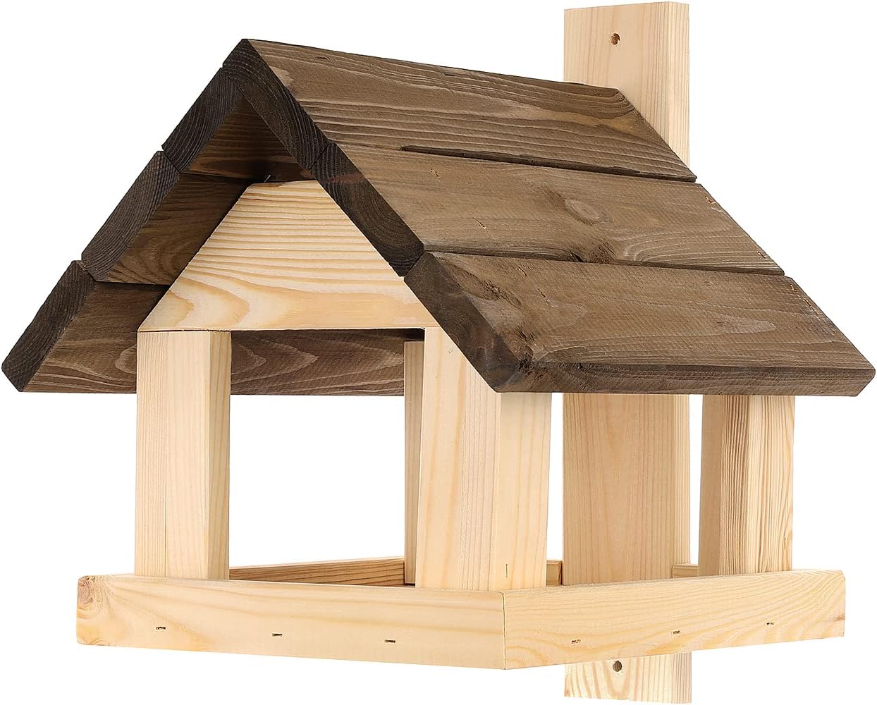 XXXL Vogelhäuschen Aus Holz Mit Ständer - Großes Vogelhaus Für Garten & Balkon In Braun