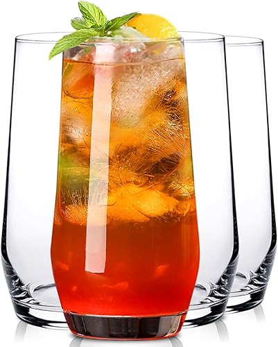 Ufrount Highball - Juego de 4 vasos altos de 18 onzas, vasos de cóctel transparentes para agua, mojito para jugo, bebidas, restaurante