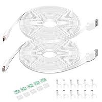 Vista 1 de DIANMU Paquete de 2 cables de extensión de alimentación planos de 20 pies para Wyze Cam v4/v3/OG/v3 Pro, Blink Mini, Kasa Indoor, Blink Mini Pan