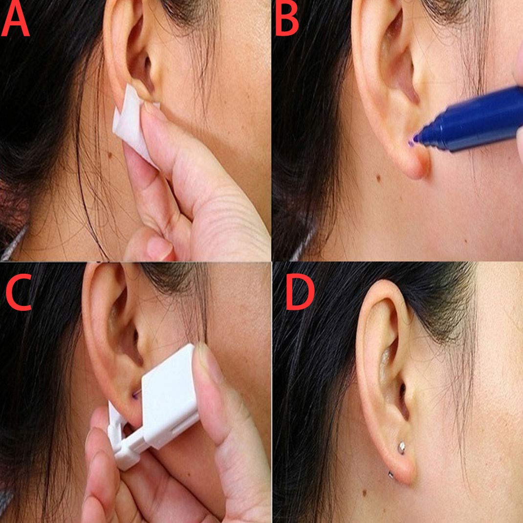 Buy 2 Pack Self Ear Piercing Gun With Earrings Ear Piercing Gun Kit