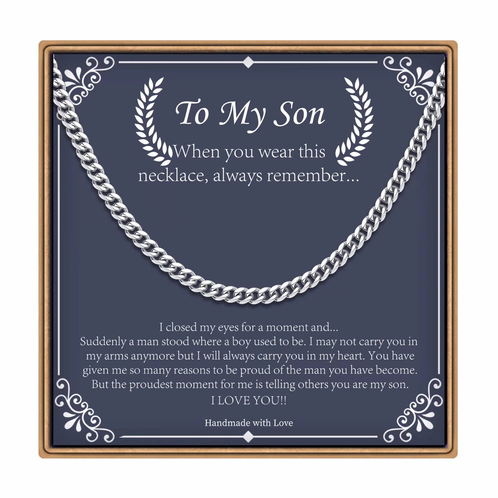 IEFLIFE Easter Basket Stuffers - Necklace Chain Easter Gifts for Men Boys, Silver/Black/Gold Cuban Link Chain for Men, Birthday Gifts for Him Husband