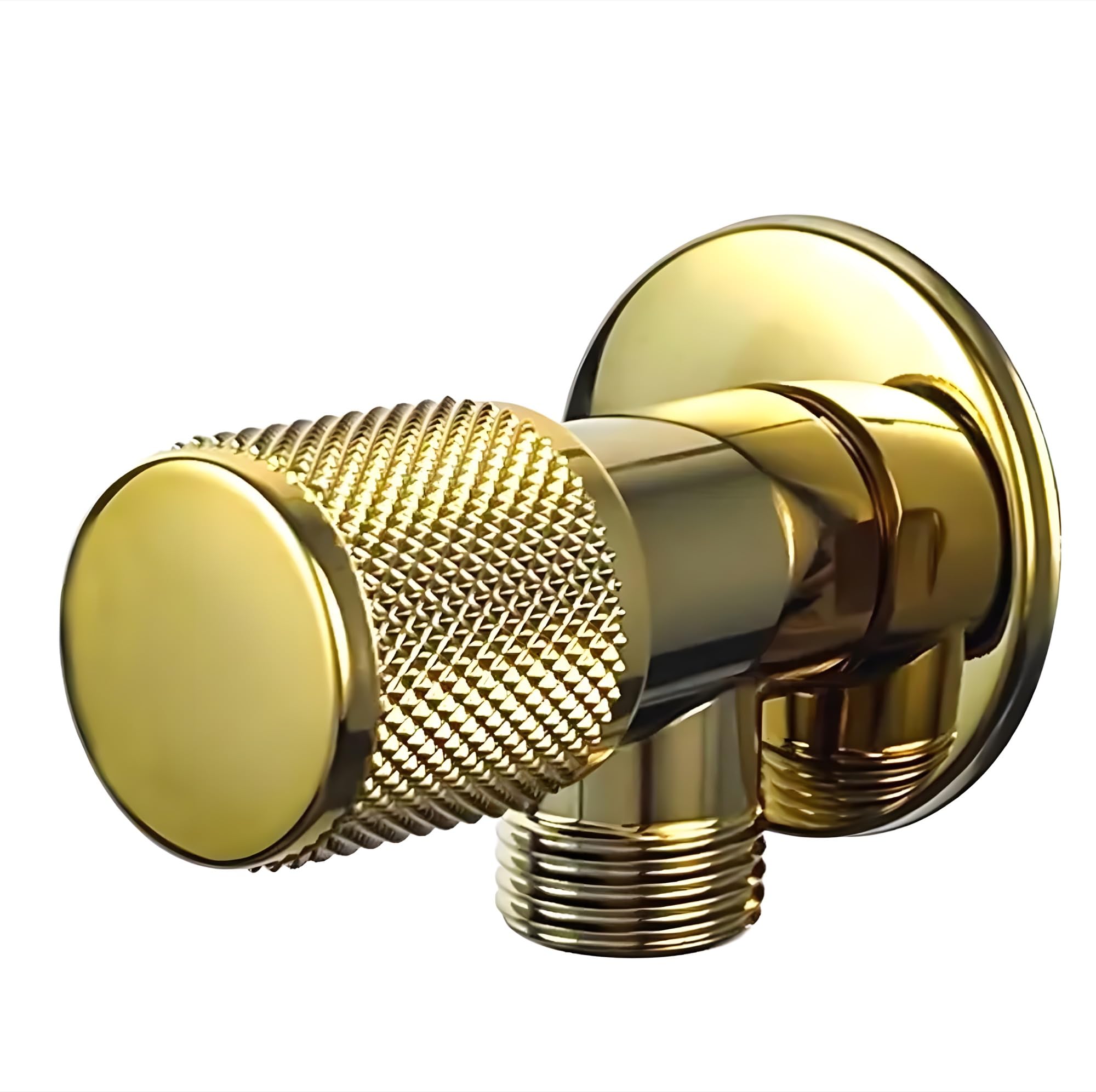 24x7 eMall Gold Angular Stop Valve Stop Cock Angle Valve For Bathroom Kitchen With Flange For Geysers Washbasins Washroom Round Golden - 8.7 cm x 3cm - 1 piece